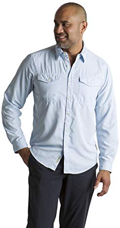 ExOfficio Men's BugsAway Briso Lightweight Long-Sleeve Shirt, Light Lapis, Light Lapis, X-Large