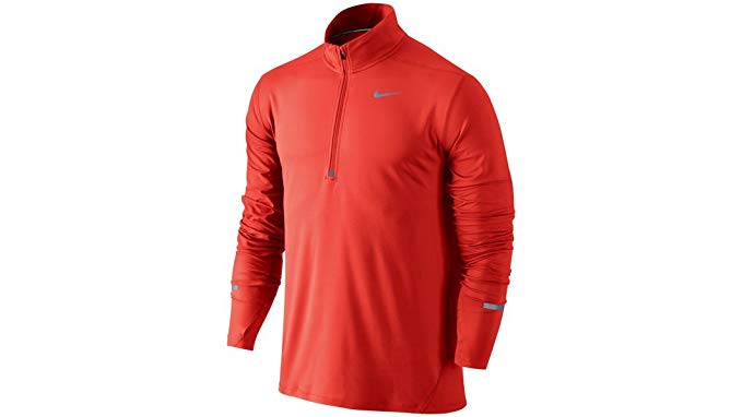 Nike Mens Running Dri-Fit Element Pullover, M, Orange