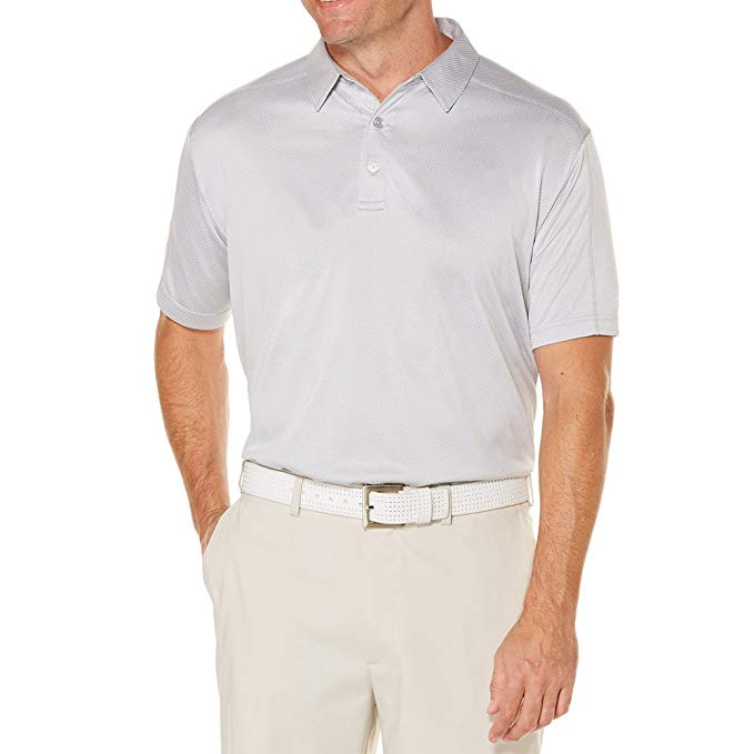 Callaway Men' Opti-Dri Denim Jacquard Short Sleeve Golf Polo Shirt