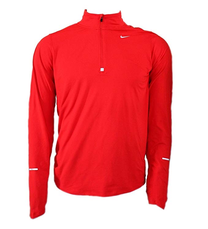 Nike Mens Dri-Fit Element Half Zip Running Shirt 717404 657 Red/Reflective Silver Medium