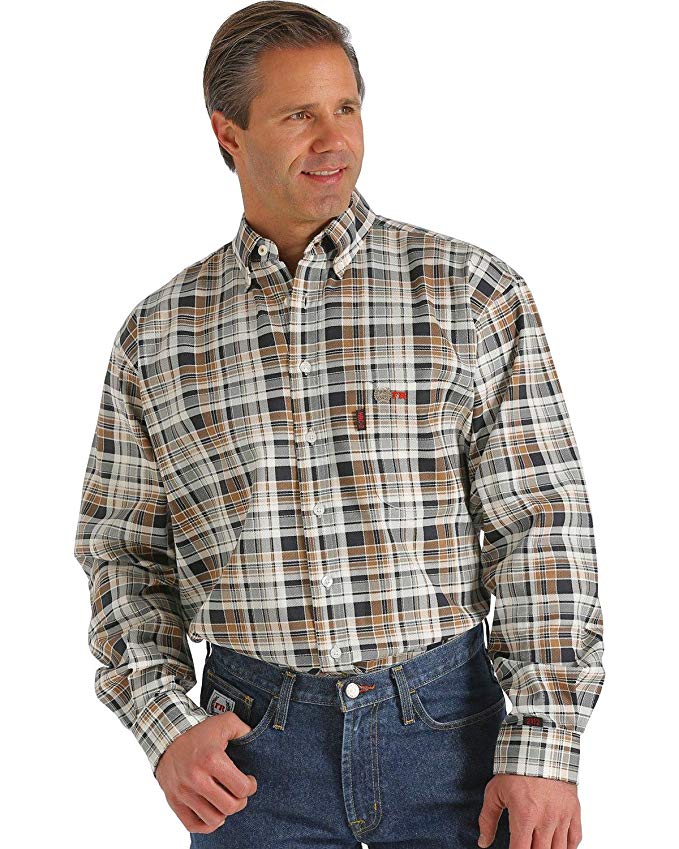 Cinch Men's Wrx Flame-Resistant Plaid Shirt - Wlw3001013 Brn