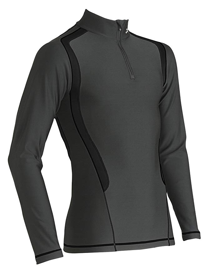 CW-X Men's Long Sleeve Back Support Thermal Insulator Compression Top