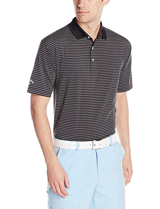 Callaway Men's Golf Short Sleeve Fine Line Stripe Polo Shirt