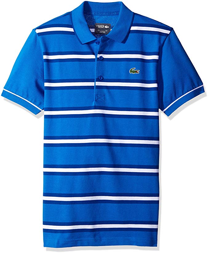 Lacoste Mens Sport Golf Short Sleeve Striped Super Light Polo Shirt