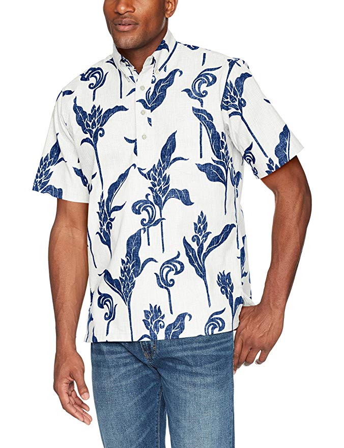 Reyn Spooner Men's Spooner Kloth Classic Fit Pullover Hawaiian Shirt, Walea-Natural, L