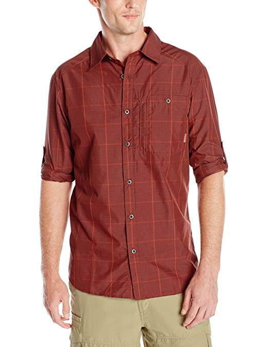 Merrell Men's Sarawan Long Sleeve Shirt, Medium, Dark Rust