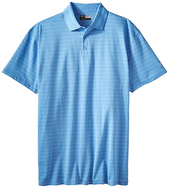 Callaway Men's Big & Tall Golf Performance Chalk Stripe Short Sleeve Polo Shirt