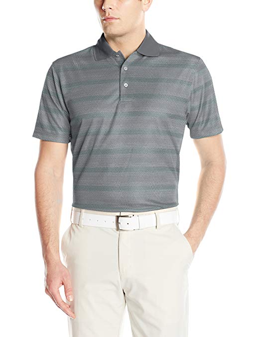 PGA TOUR Men's Short Sleeve Essential Jacquard Polo