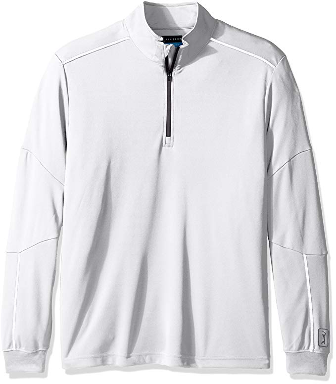 PGA TOUR Men's Elements Long Sleeve Water Repellent 1/4 Zip Mock Sweater