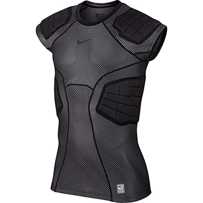 Nike Mens Hyperstrong 4-Pad GFX Football Top Black/Grey