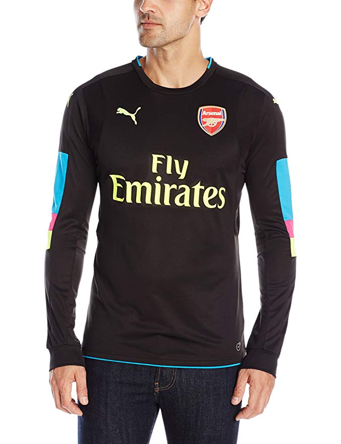 PUMA Men's Arsenal FC Shirt Long Sleeve with Sponsor Logo