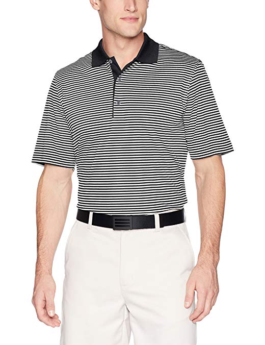 Greg Norman Men’s Ml75 Bar Stripe Polo Golf Shirt