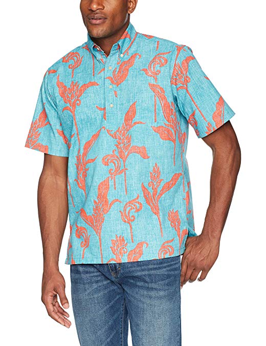 Reyn Spooner Men's Spooner Kloth Classic Fit Pullover Hawaiian Shirt, Walea-Aqua, XL